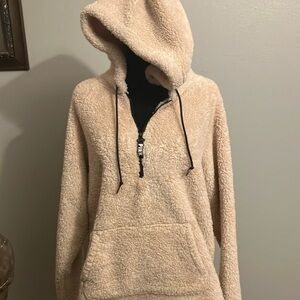 FINAL PRICE! Juniors PINK 1/4 Zip Sherpa Hoodie